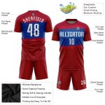 Custom Soccer Jersey with Name and Number - Personalized Crimson White-Royal Sublimation Uniform Personalized Crimson White-Royal