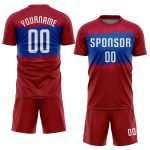 Custom Soccer Jersey with Name and Number - Personalized Crimson White-Royal Sublimation Uniform Personalized Crimson White-Royal