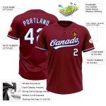 Custom Name and Number Unisex Two-Button Softball Jersey - Personalized Crimson White-Royal Team Apparel Personalized Crimson