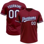 Custom Name and Number Unisex Two-Button Softball Jersey - Personalized Crimson White-Royal Team Apparel Personalized Crimson