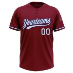 Custom Name and Number Unisex Two-Button Softball Jersey - Personalized Crimson White-Royal Team Apparel Personalized Crimson