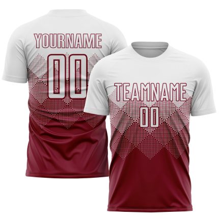 Custom Soccer Jersey - Personalized Crimson White Sublimation Uniform Personalized Crimson White Sublimation Soccer Uniform