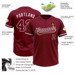 Custom Name and Number Unisex Softball Jersey Crimson White Two-Button Personalized Team Apparel Personalized Crimson White