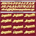 Custom Baseball Jersey with Personalized Name & Number in Crimson White-Yellow Arm Shapes - 3 Colors Available Personalized