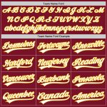 Custom Name Number Unisex Softball Jersey - Personalized Crimson White-Yellow Two-Button Design Personalized Crimson White-Yellow