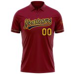 Personalized Vapor Golf Polo Shirt in Crimson Yellow-Navy, Performance Fabric for Comfort and Style Personalized Crimson