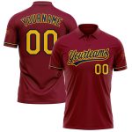 Personalized Vapor Golf Polo Shirt in Crimson Yellow-Navy, Performance Fabric for Comfort and Style Personalized Crimson