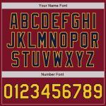 Custom Softball Jersey Unisex Crimson Yellow Navy Two-Button Team Name and Number Personalized Personalized Crimson Yellow-Navy