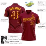 Personalized Performance Vapor Golf Polo Shirt in Crimson Yellow Personalized Crimson Yellow Performance Vapor Golf Polo