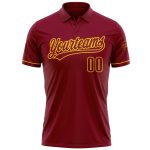 Personalized Performance Vapor Golf Polo Shirt in Crimson Yellow Personalized Crimson Yellow Performance Vapor Golf Polo