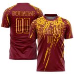 Personalized Sublimation Soccer Jersey - Crimson Yellow Uniform for Teams and Players Personalized Crimson Yellow Sublimation