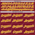 Custom Gradient Baseball Jersey with Personalized Name & Number in Crimson Yellow-White Personalized Crimson Yellow-White