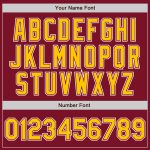 Custom Gradient Baseball Jersey with Personalized Name & Number in Crimson Yellow-White Personalized Crimson Yellow-White