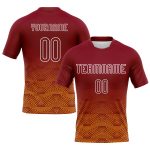 Custom Name Number Volleyball Uniform Jersey Geometric Shape Sublimation Crimson Yellow-White for Team Personalized Crimson