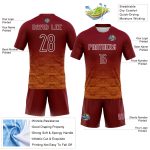 Custom Name Number Volleyball Uniform Jersey Geometric Shape Sublimation Crimson Yellow-White for Team Personalized Crimson