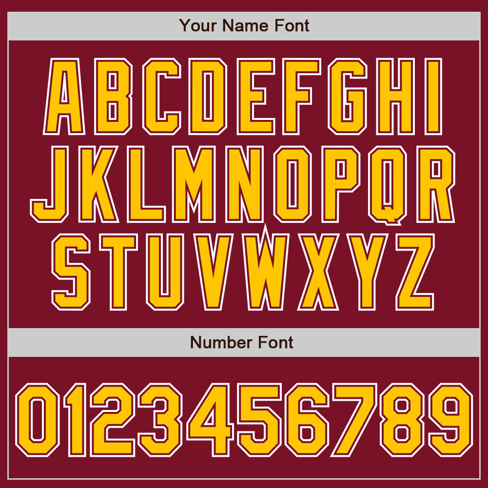 Personalized Gradient Baseball Jersey in Crimson Yellow-White Fashion Style Personalized Crimson Yellow-White Gradient Fashion - Image 3