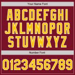 Custom Unisex Softball Jersey with Personalized Name & Number - Crimson Yellow-White Two-Button Design Personalized Crimson