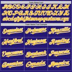 Personalized Twinkle Star Baseball Jersey in Dark Purple Gold-White 3D Gradient Style Personalized Dark Purple Gold-White