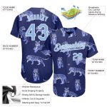 Personalized 3D Tiger Baseball Jersey - Dark Purple Light Blue-White Design Personalized Dark Purple Light Blue-White 3D