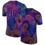 Personalized 3D Feather T-Shirt in Dark Purple and Pink - Performance Wear Personalized Dark Purple Pink 3D Feather Performance
