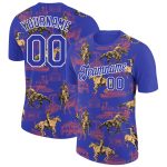 Personalized 3D Cowboy Rodeo Performance T-Shirt in Dark Purple and White Personalized Dark Purple White 3D Cowboy Rodeo