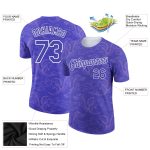 Custom Name Number 3D Pattern Dragon Performance T-Shirt - Personalized Dark Purple and White Design Personalized Dark Purple