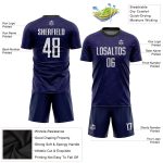 Custom Name Number Soccer Jersey Uniform - Dark Purple Black White Sublimation Team Design Personalized Dark Purple White-Black