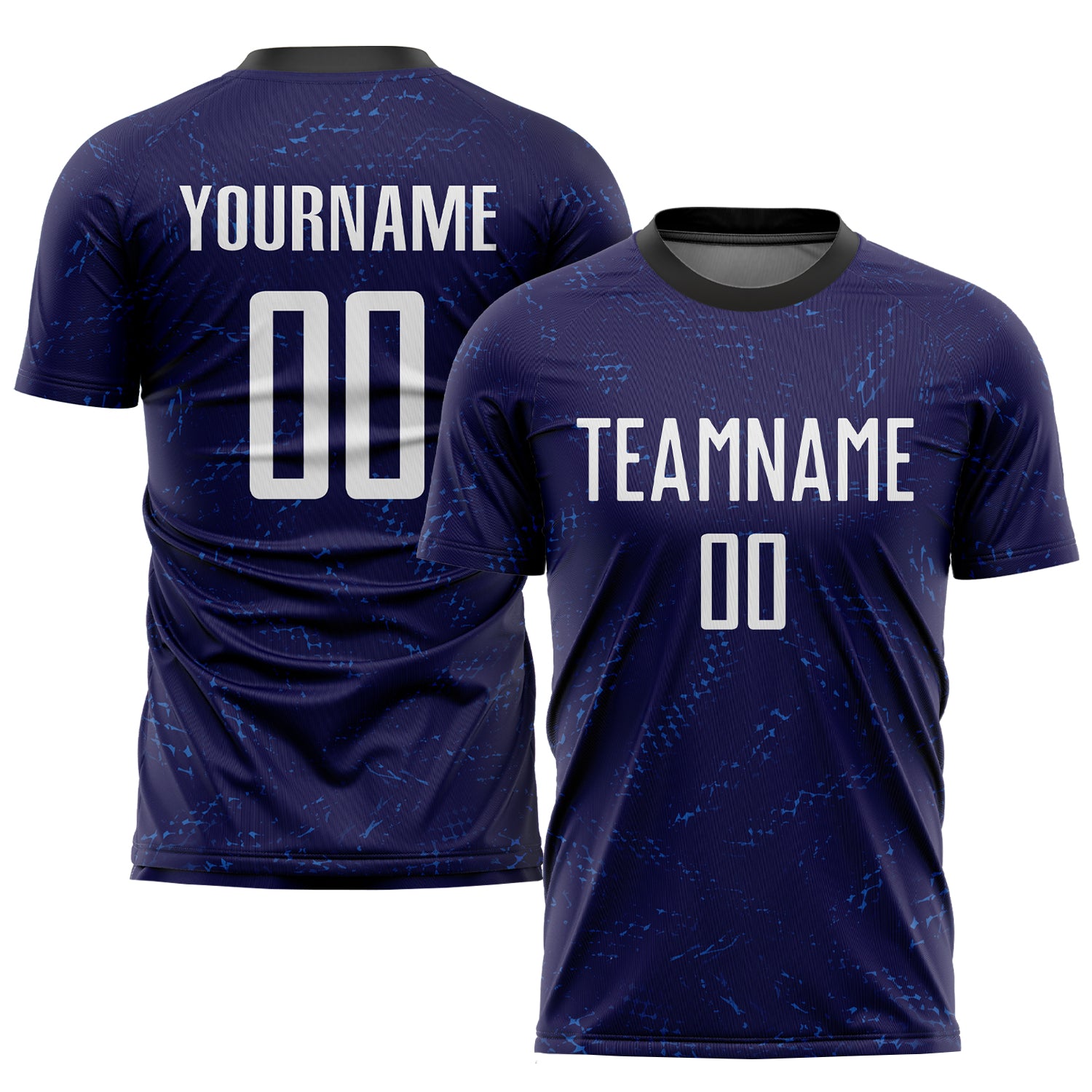 Personalized Sublimation Soccer Jersey - Dark Purple with Black and White Accents Personalized Dark Purple White-Black Sublimation