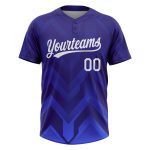Custom Name & Number Unisex Softball Jersey - 3D Pattern Dark Purple White-Royal, Two-Button Design Personalized Dark Purple