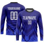 Personalized Sublimation Soccer Jersey - Dark Purple & White Royal Navy Design Personalized Dark Purple White Royal-Navy