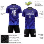 Personalized Sublimation Soccer Jersey - Dark Purple & White Royal Navy Design Personalized Dark Purple White Royal-Navy