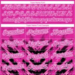 Personalized 3D Abstract Arrow Baseball Jersey in Deep Pink and Black-White Personalized Deep Pink Black-White 3D Abstract