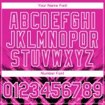 Personalized 3D Abstract Arrow Baseball Jersey in Deep Pink and Black-White Personalized Deep Pink Black-White 3D Abstract