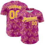 Personalized Deep Pink Gold White 3D Tropical Anthurium Flower Baseball Jersey for Custom Style and Comfort Personalized