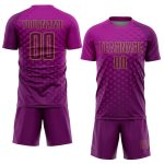 Personalized Deep Pink Purple Old Gold Soccer Uniform Jersey for Sublimation Personalized Deep Pink Purple-Old Gold Sublimation