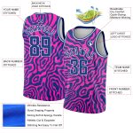 Deep Pink Royal White 3D Abstract Psychedelic Basketball Jersey - Personalized Liquid Wave Design Personalized Deep Pink