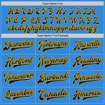 Custom Name and Number Electric Blue Black-Gold Bomber Varsity Letterman Jacket - Personalized Full-Snap Style Personalized