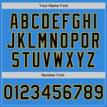 Custom Name and Number Electric Blue Black-Gold Bomber Varsity Letterman Jacket - Personalized Full-Snap Style Personalized
