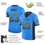 Custom Name Number Electric Blue Black Gold Mesh Football Jersey Personalized Drift Fashion Team Jersey Personalized Electric