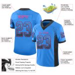 Personalized Electric Blue Black-Pink Drift Fashion Football Jersey Personalized Electric Blue Black-Pink Mesh Drift Fashion