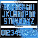 Electric Blue Black-White 3D Abstract Performance T-Shirt - Personalized Brush Stroke Design Personalized Electric Blue Black-White