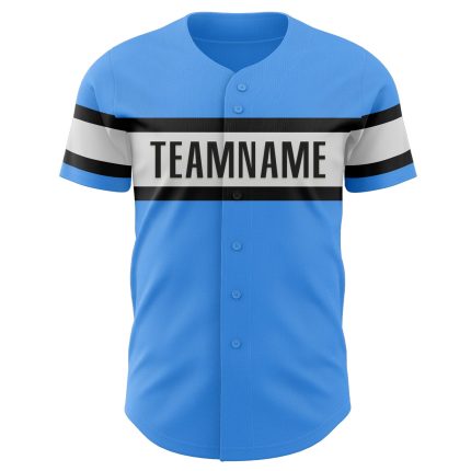 Authentic Personalized Electric Blue Black-White Baseball Jersey Personalized Electric Blue Black-White Authentic Baseball