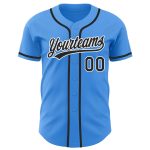 Custom Authentic Baseball Jersey in Electric Blue with Black and White - Personalized Name and Number Personalized Electric