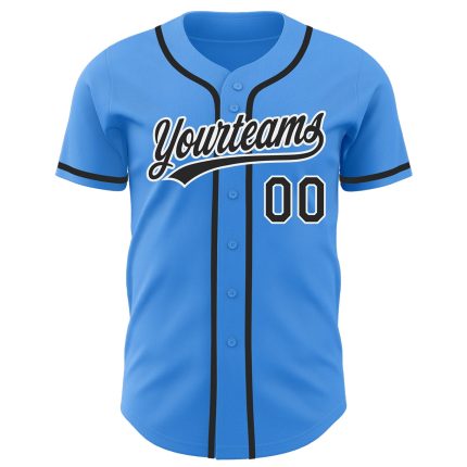 Custom Authentic Baseball Jersey in Electric Blue with Black and White - Personalized Name and Number Personalized Electric