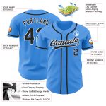 Custom Authentic Baseball Jersey in Electric Blue with Black and White - Personalized Name and Number Personalized Electric