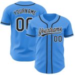 Custom Authentic Baseball Jersey in Electric Blue with Black and White - Personalized Name and Number Personalized Electric