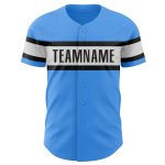 Personalized Electric Blue Baseball Jersey - Black and White Design, Size 2 Personalized Electric Blue Black-White Baseball