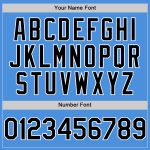 Electric Blue Personalized Baseball Jersey with Black-White Lines Personalized Electric Blue Black-White Line Baseball Jersey