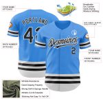 Electric Blue Personalized Baseball Jersey with Black-White Lines Personalized Electric Blue Black-White Line Baseball Jersey