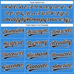 Custom Electric Blue Baseball Jersey with Brown-White Design - Personalized Name and Number Personalized Electric Blue Brown-White